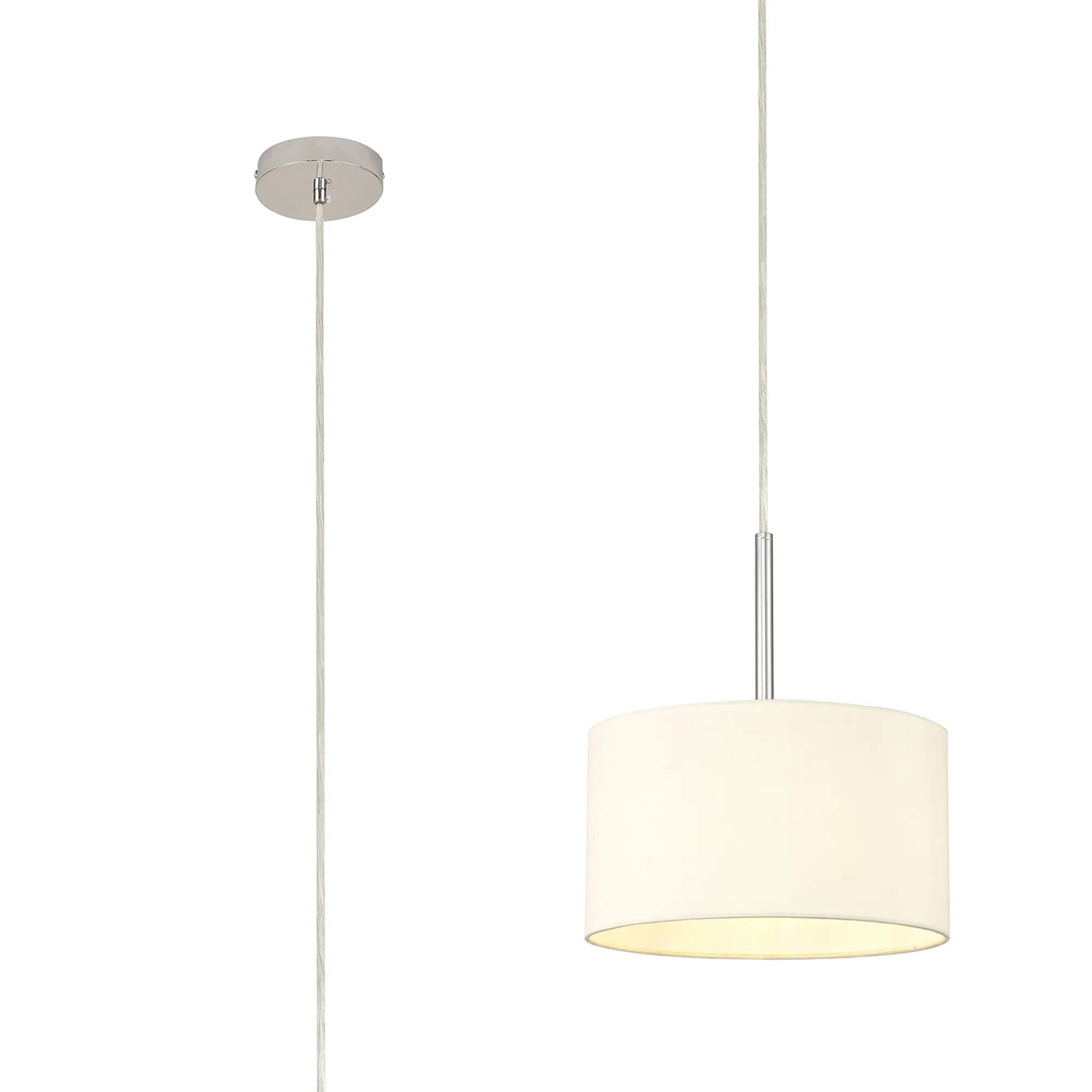 Baymont 30cm Pendant 1 Light Polished Chrome, Ivory Pearl